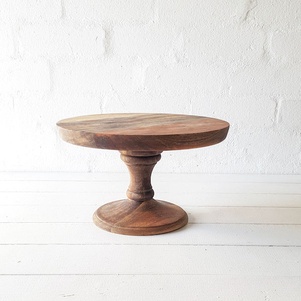 Carved Wood Cake Stand